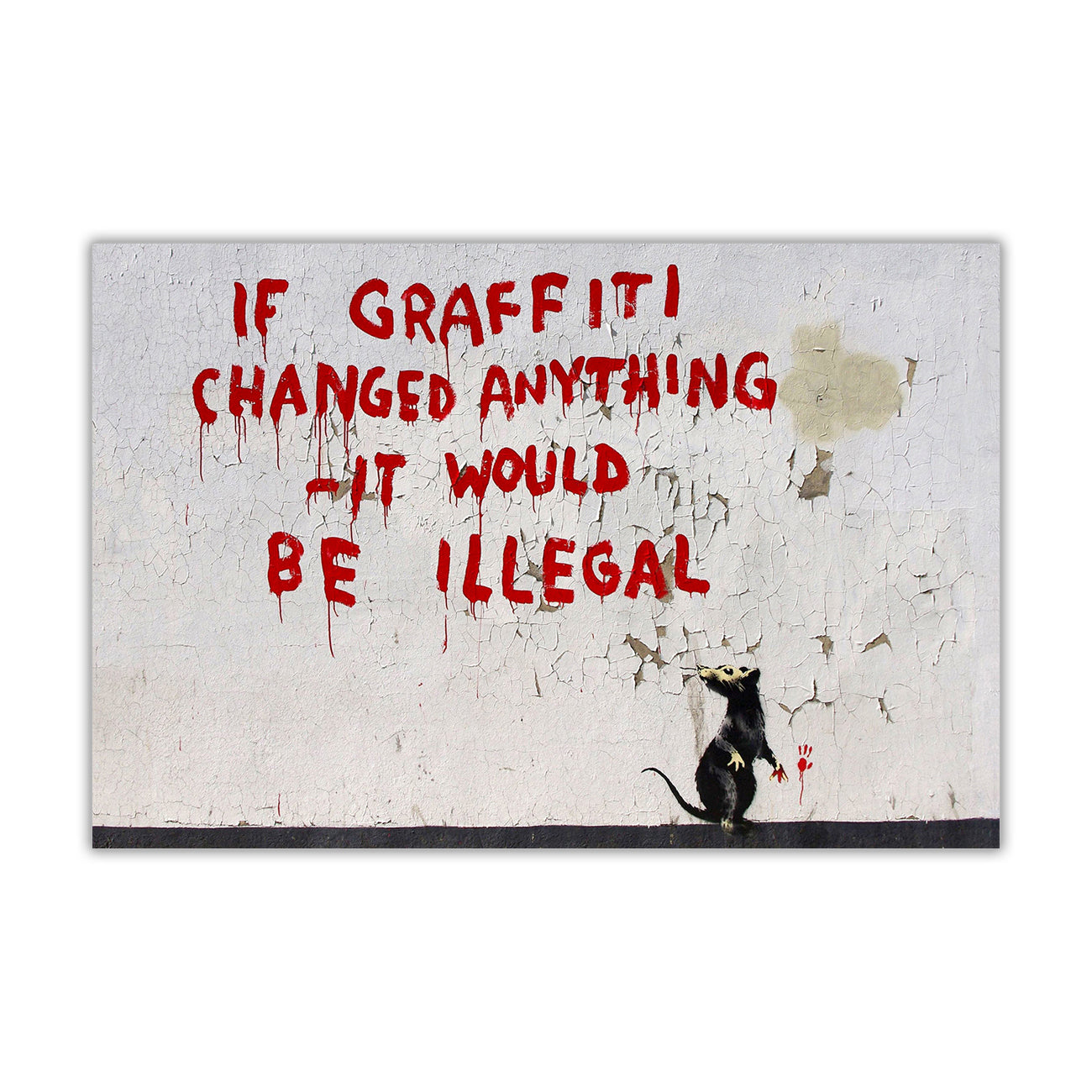 Banksy If Graffiti Changed Anything Canvas Wall Art Picture Print for the Living Room, Bedroom, Home Decor