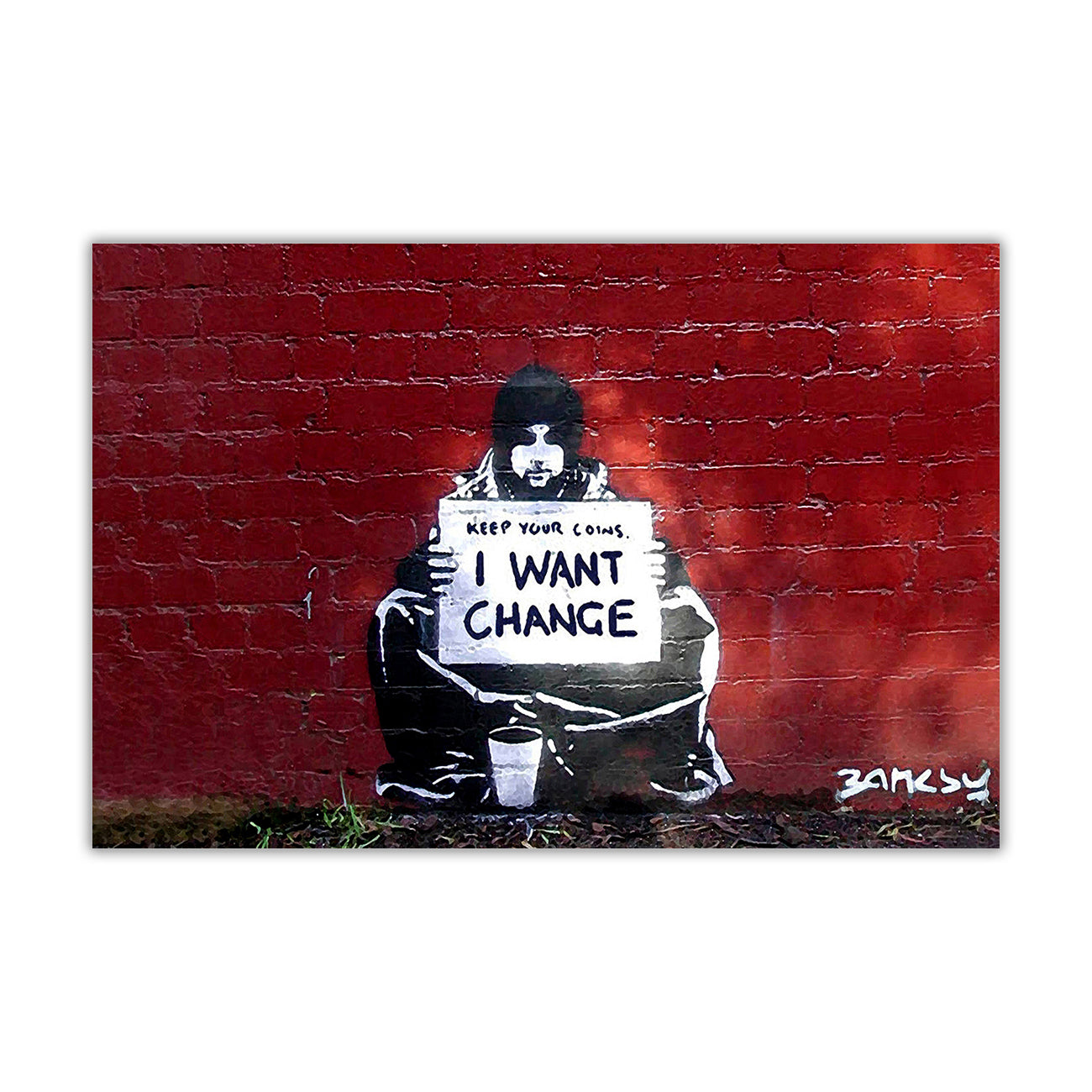 Banksy I Want Change Canvas Wall Art Picture Print for the Living Room, Bedroom, Home Decor