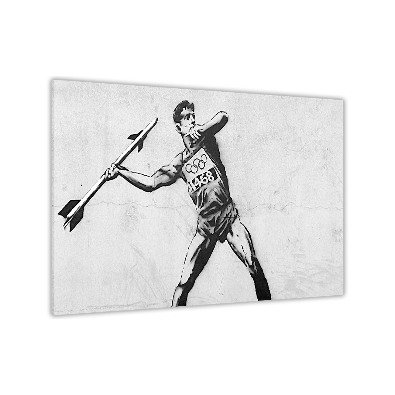 Banksy Javelin Rocket Canvas Wall Art Picture Print for the Living Room, Bedroom, Home Decor