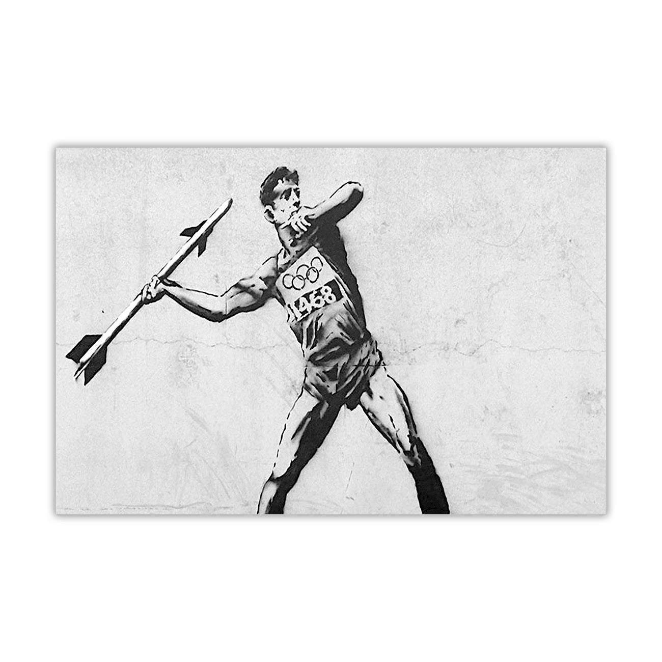 Banksy Javelin Rocket Canvas Wall Art Picture Print for the Living Room, Bedroom, Home Decor