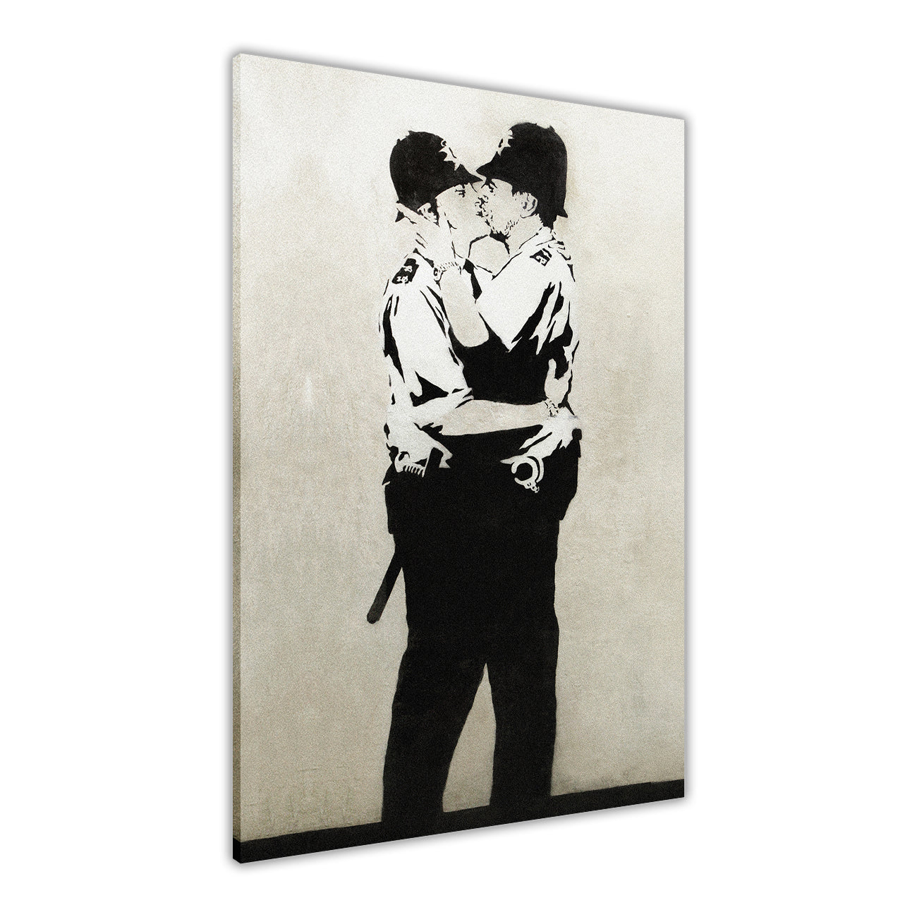 Banksy Kissing Coppers Canvas Wall Art Picture Print for the Living Room, Bedroom, Home Decor