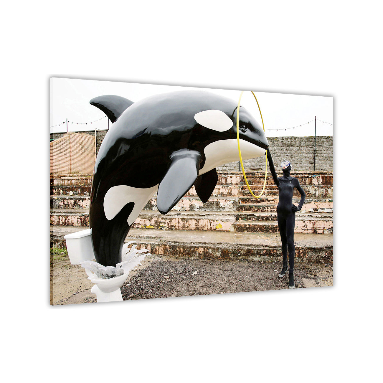 Banksy Orca Canvas Wall Art Picture Print for the Living Room, Bedroom, Home Decor