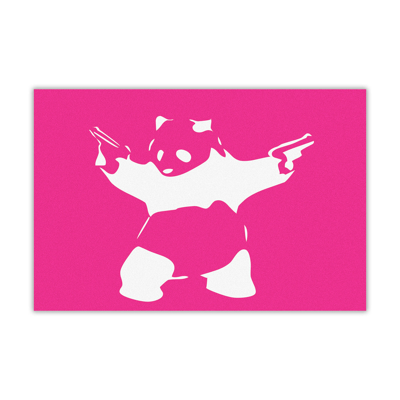 Banksy Panda Pink Canvas Wall Art Picture Print for the Living Room, Bedroom, Home Decor
