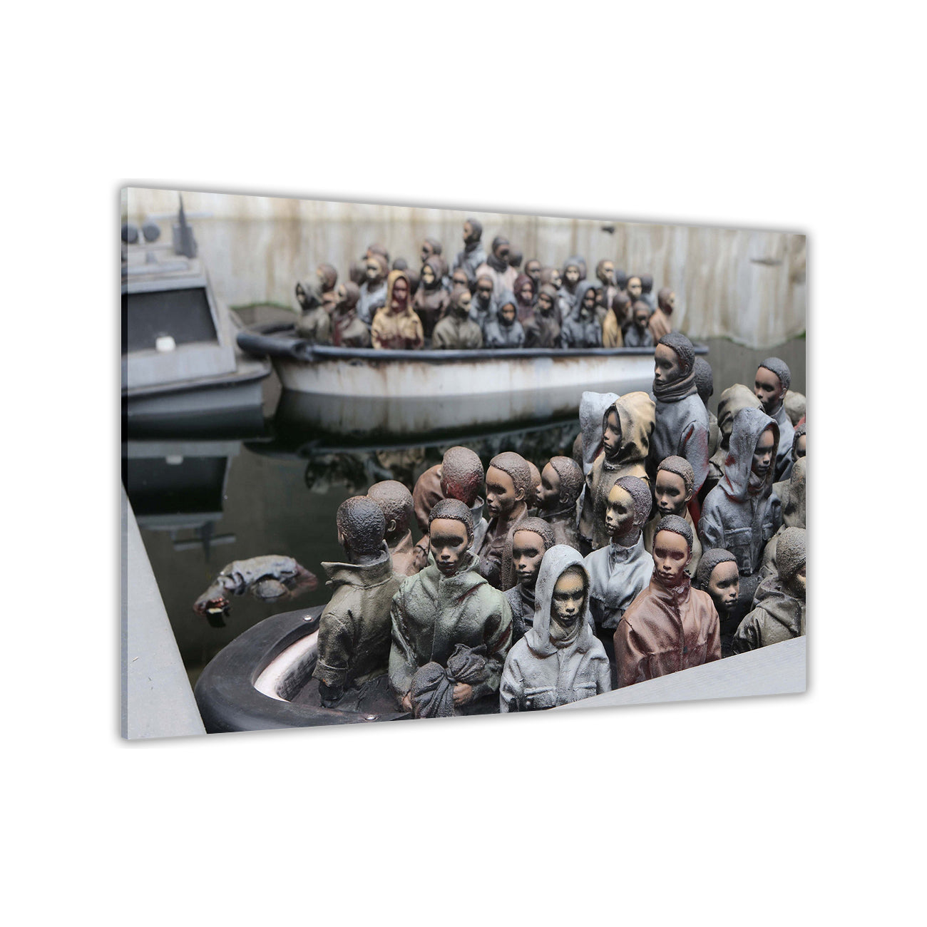 Banksy Refugee Boats Canvas Wall Art Picture Print for the Living Room, Bedroom, Home Decor