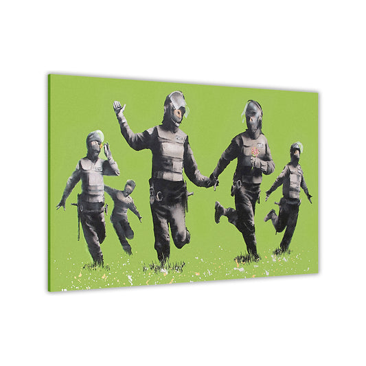 Banksy Riot Police Canvas Wall Art Picture Print for the Living Room, Bedroom, Home Decor