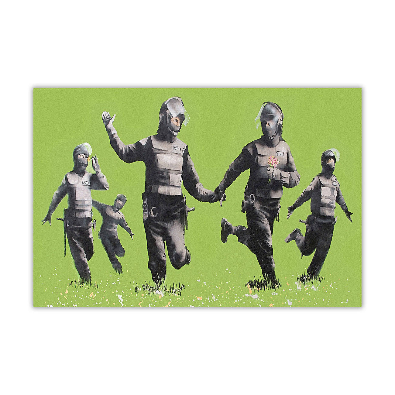 Banksy Riot Police Canvas Wall Art Picture Print for the Living Room, Bedroom, Home Decor