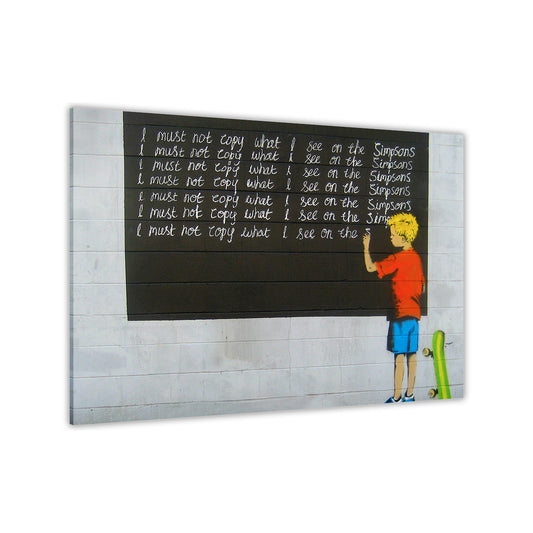 Banksy Simpsons Bart Canvas Wall Art Picture Print for the Living Room, Bedroom, Home Decor