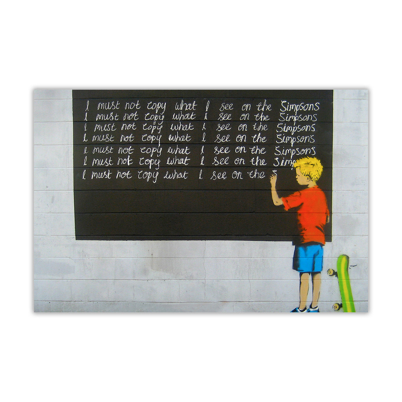 Banksy Simpsons Bart Canvas Wall Art Picture Print for the Living Room, Bedroom, Home Decor