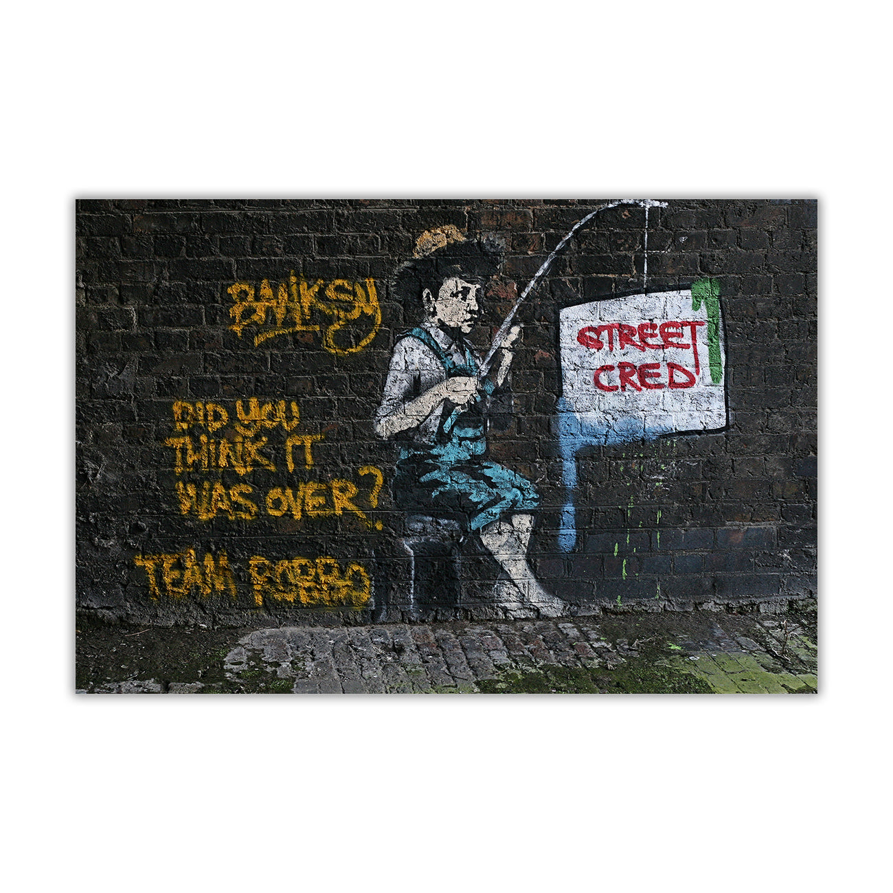 Banksy Street Cred Canvas Wall Art Picture Print for the Living Room, Bedroom, Home Decor