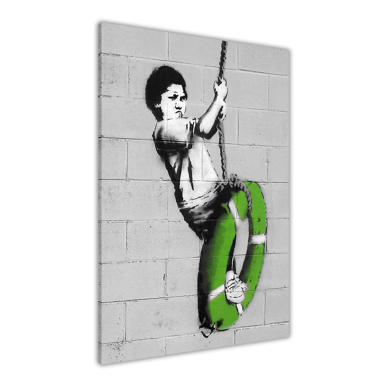 Banksy Swinger Building Canvas Wall Art Picture Print for the Living Room, Bedroom, Home Decor