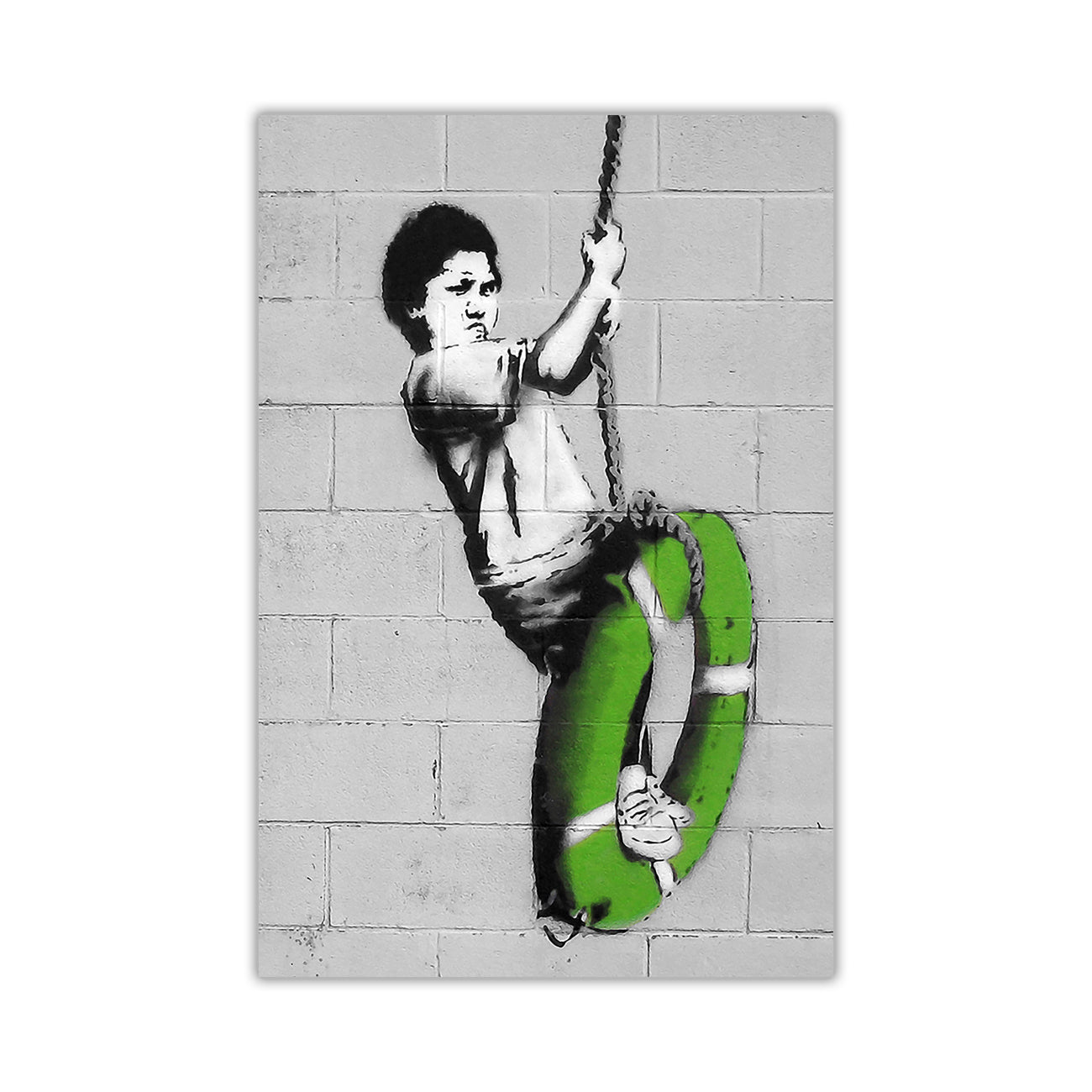 Banksy Swinger Building Canvas Wall Art Picture Print for the Living Room, Bedroom, Home Decor