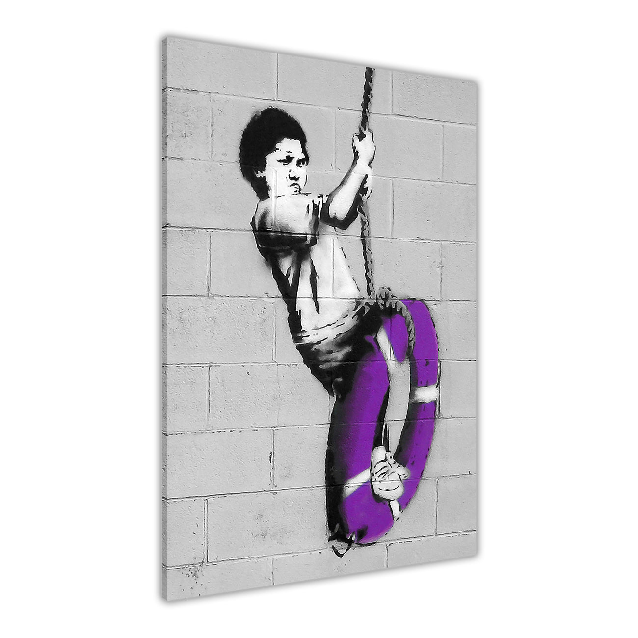 Banksy Swinger Building Canvas Wall Art Picture Print for the Living Room, Bedroom, Home Decor