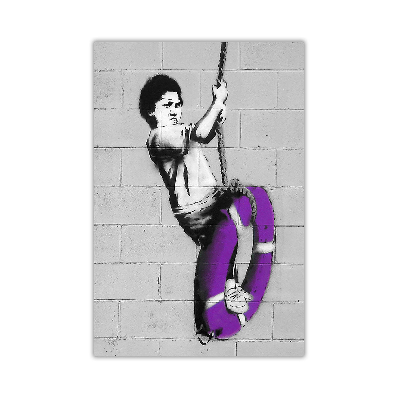 Banksy Swinger Building Canvas Wall Art Picture Print for the Living Room, Bedroom, Home Decor