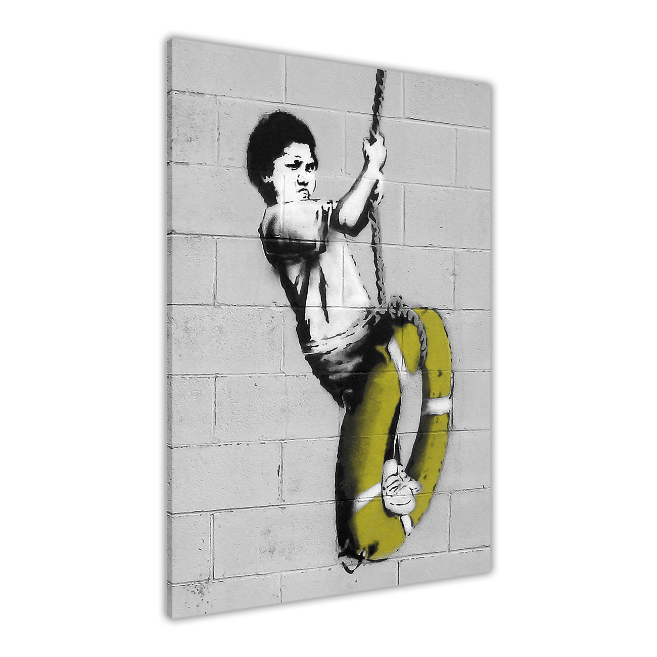 Banksy Swinger Building Canvas Wall Art Picture Print for the Living Room, Bedroom, Home Decor