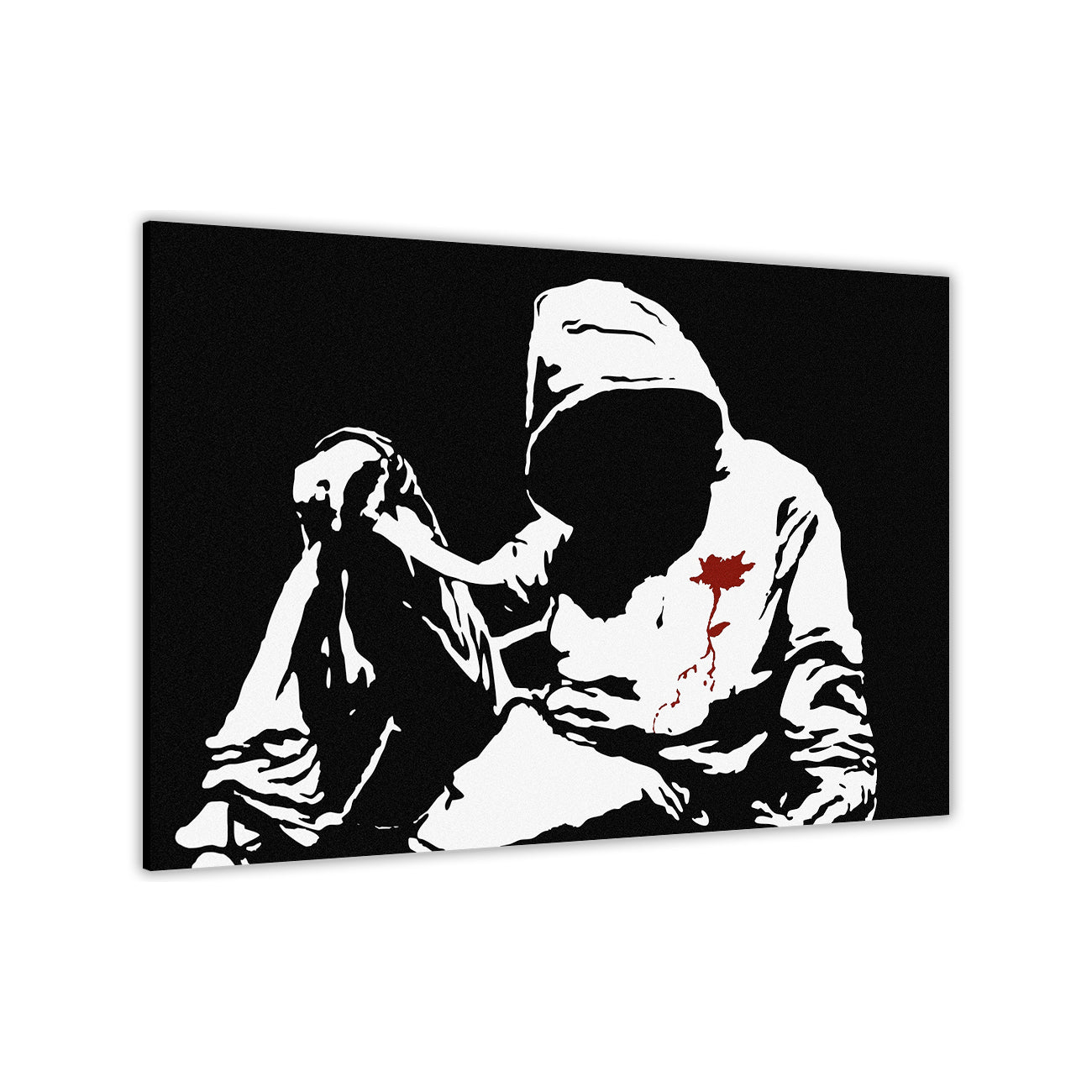 Banksy Thug Stabbed Canvas Wall Art Picture Print for the Living Room, Bedroom, Home Decor