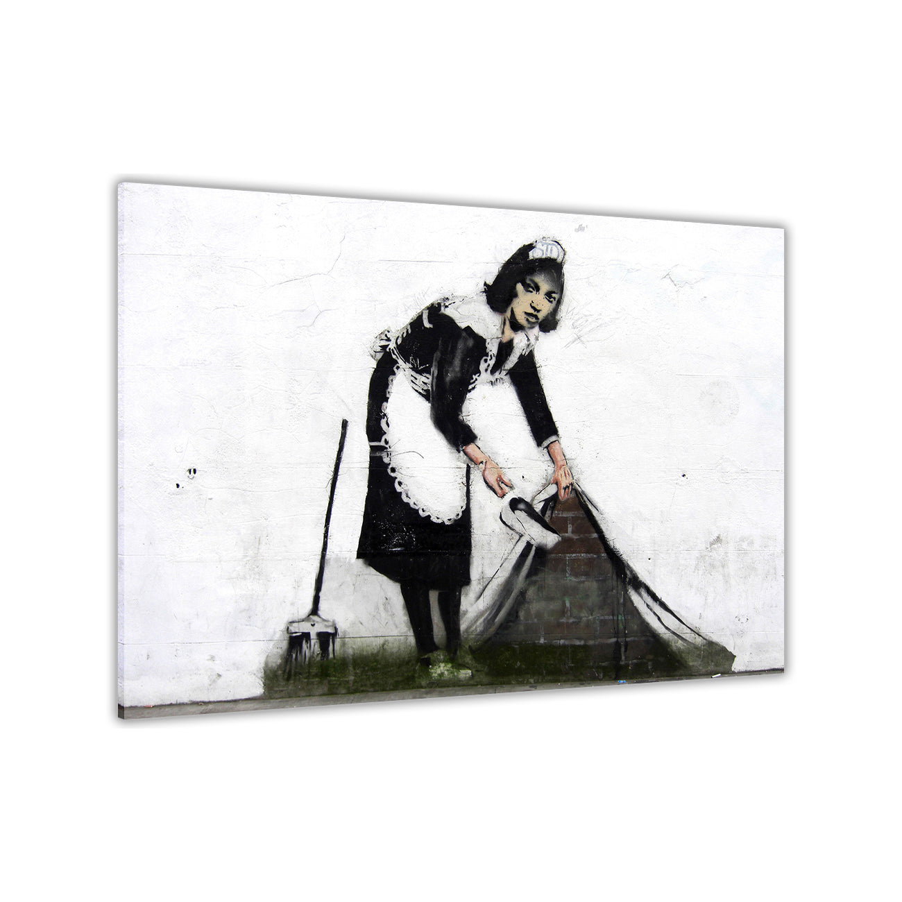 Banksy Cleaning Maid Canvas Wall Art Picture Print for the Living Room, Bedroom, Home Decor