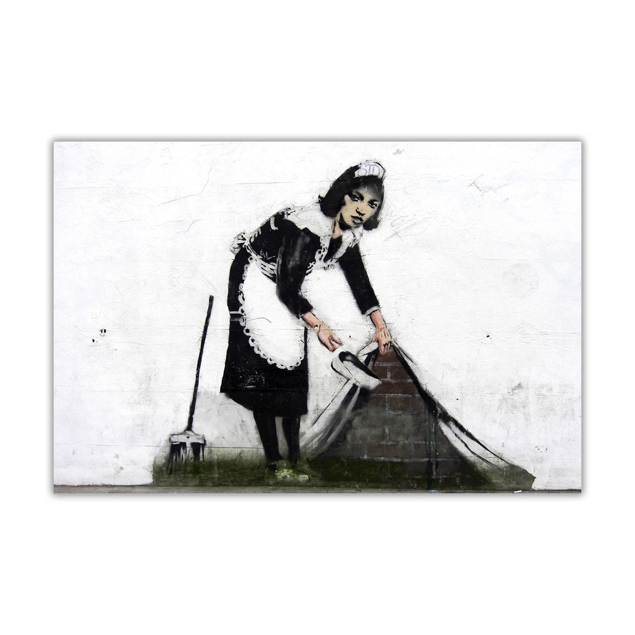 Banksy Cleaning Maid Canvas Wall Art Picture Print for the Living Room, Bedroom, Home Decor