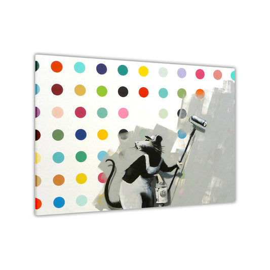 Banksy Does Damien Hirst Canvas Wall Art Picture Print for the Living Room, Bedroom, Home Decor