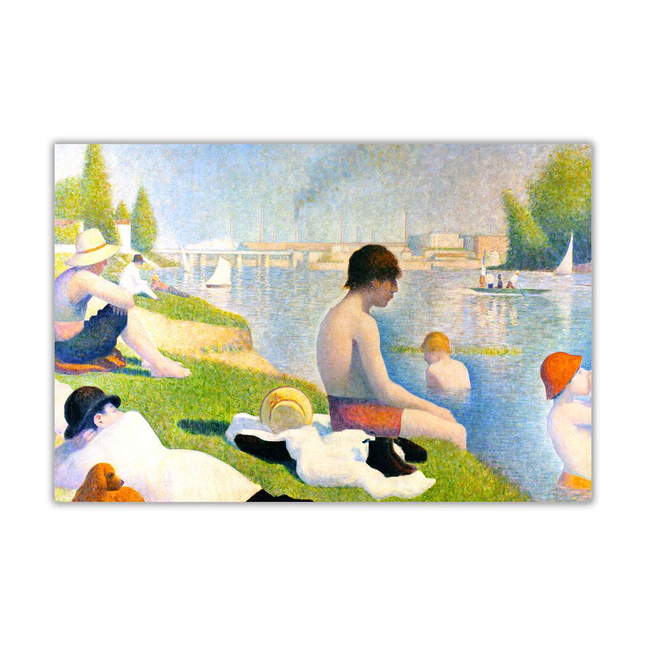 Bathers At Asnieres Canvas Wall Art Picture Print for the Living Room, Bedroom, Home Decor