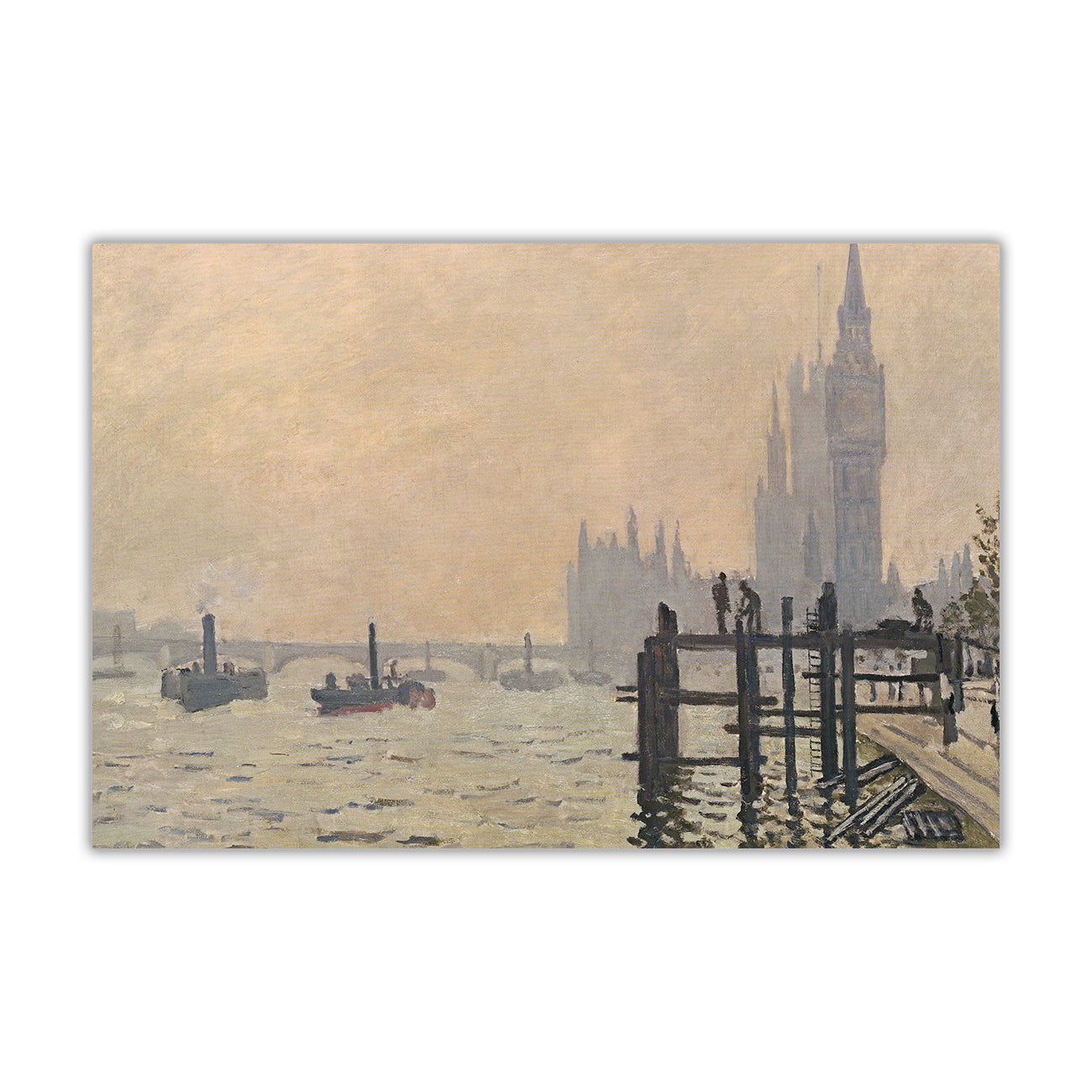 Monet Thames Below Westminster Canvas Wall Art Picture Print for the Living Room, Bedroom, Home Decor