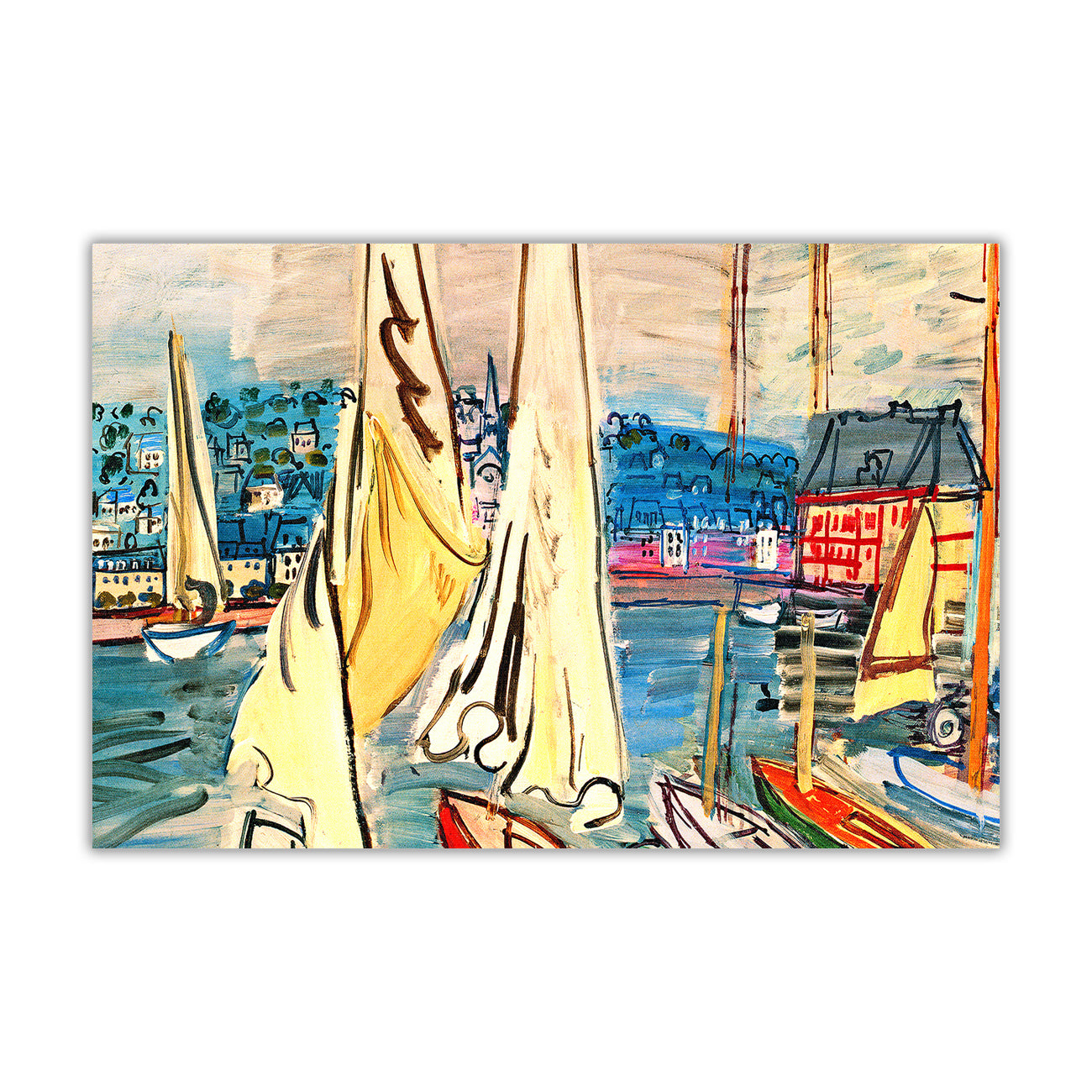 Raul Dufy Sailing Boats in Doville Canvas Wall Art Picture Print for the Living Room, Bedroom, Home Decor
