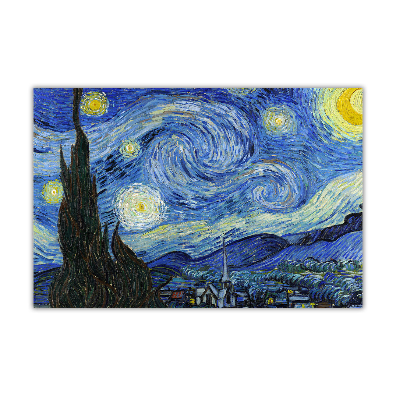 Van Gogh Starry Night Canvas Wall Art Picture Print for the Living Room, Bedroom, Home Decor