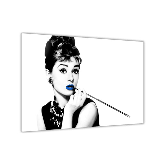 Audrey Lips Canvas Wall Art Picture Print for the Living Room, Bedroom, Home Decor