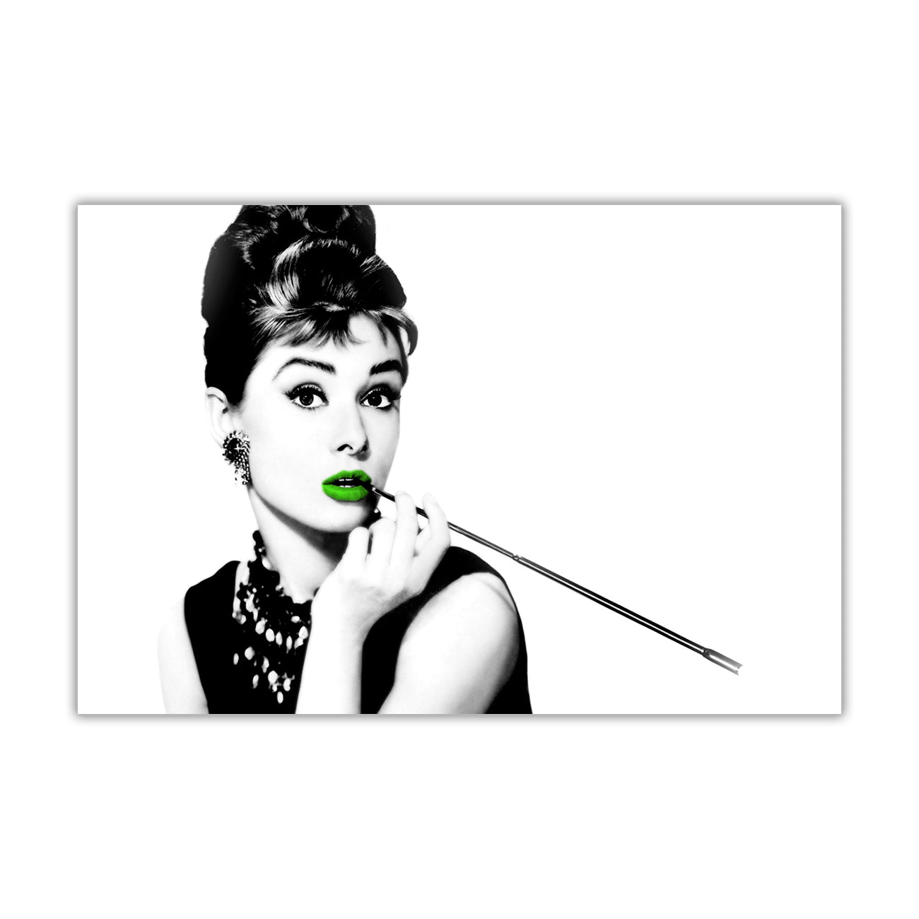 Audrey Lips Canvas Wall Art Picture Print for the Living Room, Bedroom, Home Decor