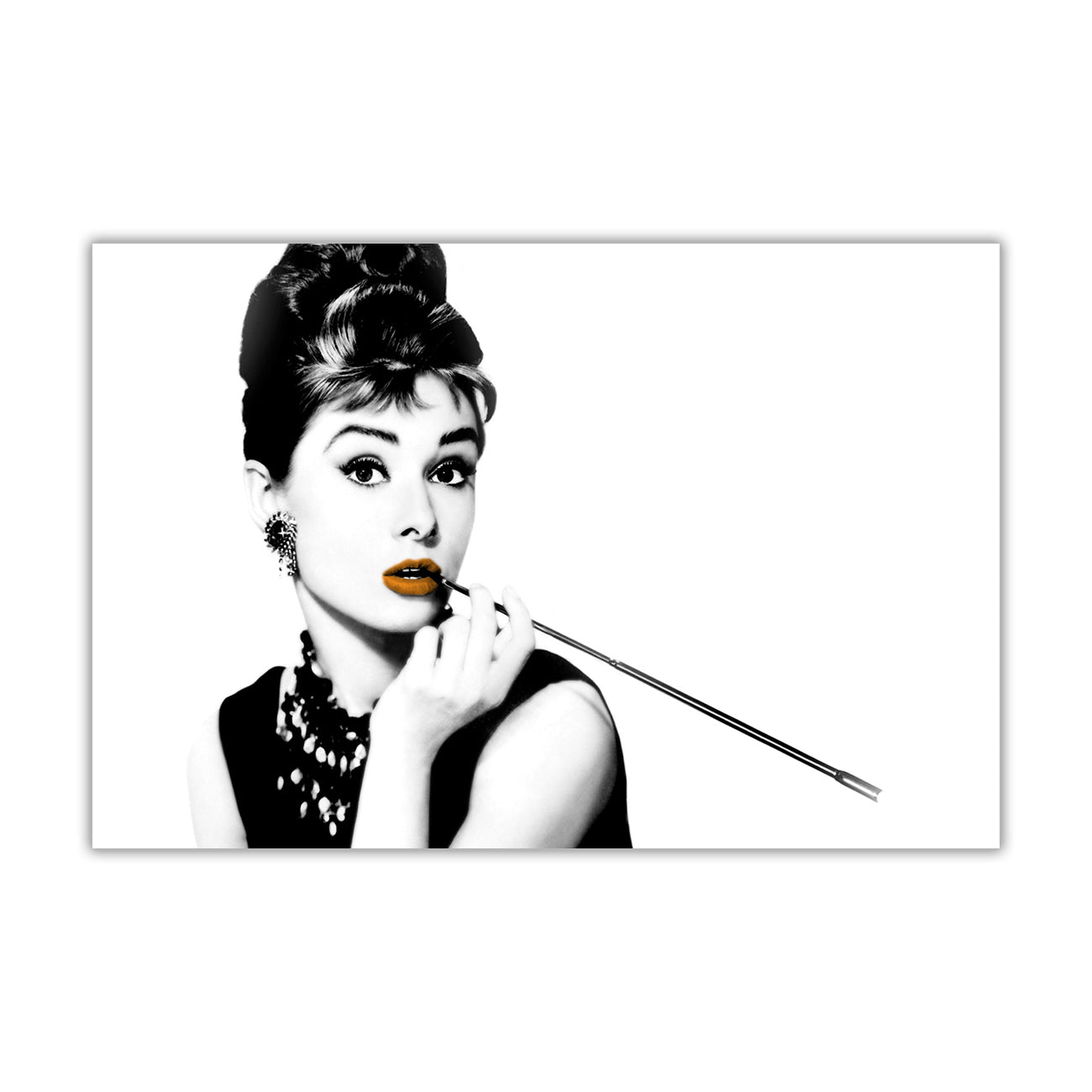 Audrey Lips Canvas Wall Art Picture Print for the Living Room, Bedroom, Home Decor