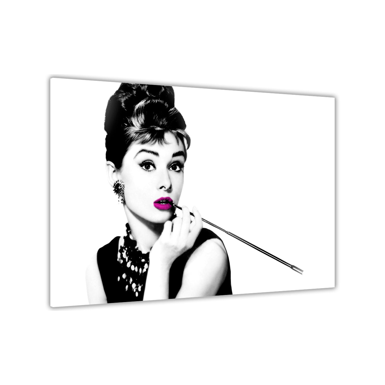 Audrey Lips Canvas Wall Art Picture Print for the Living Room, Bedroom, Home Decor