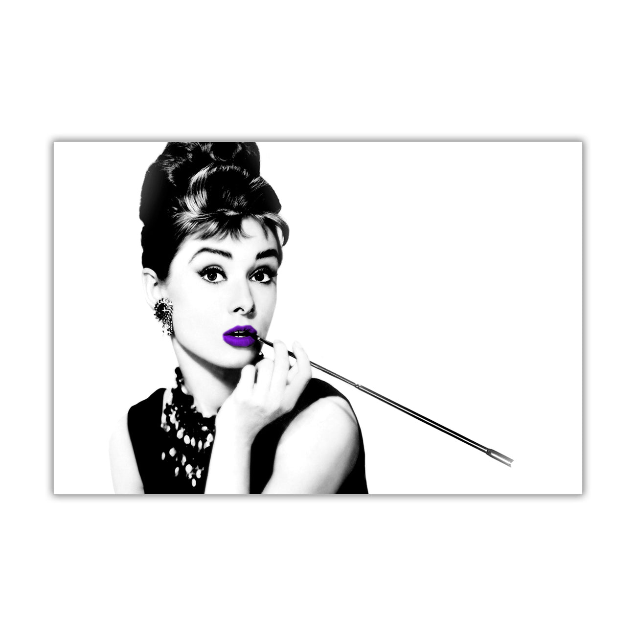 Audrey Lips Canvas Wall Art Picture Print for the Living Room, Bedroom, Home Decor