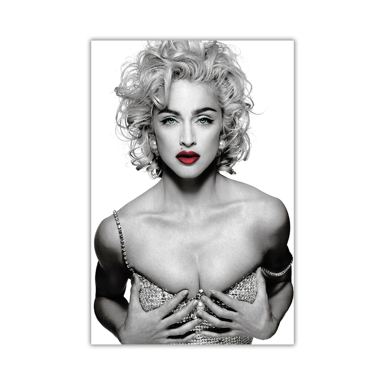 Madonna Lips Red Canvas Wall Art Picture Print for the Living Room, Bedroom, Home Decor