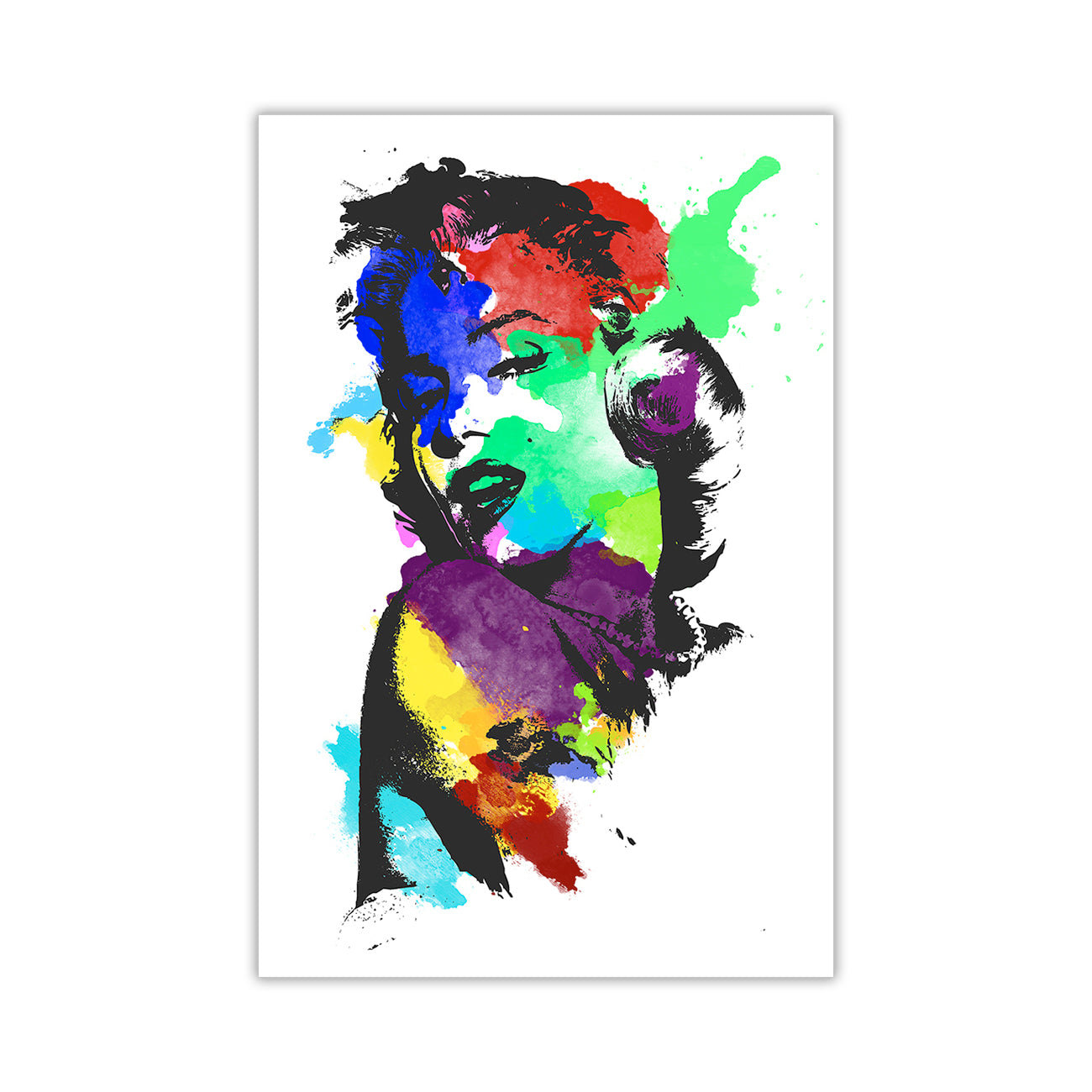 Monroe Colour Splash Canvas Wall Art Picture Print for the Living Room, Bedroom, Home Decor