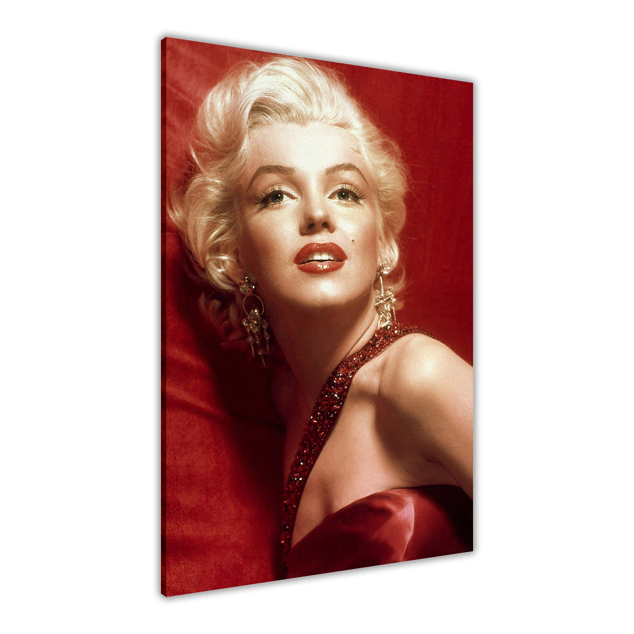 Monroe Glamour Red Canvas Wall Art Picture Print for the Living Room, Bedroom, Home Decor