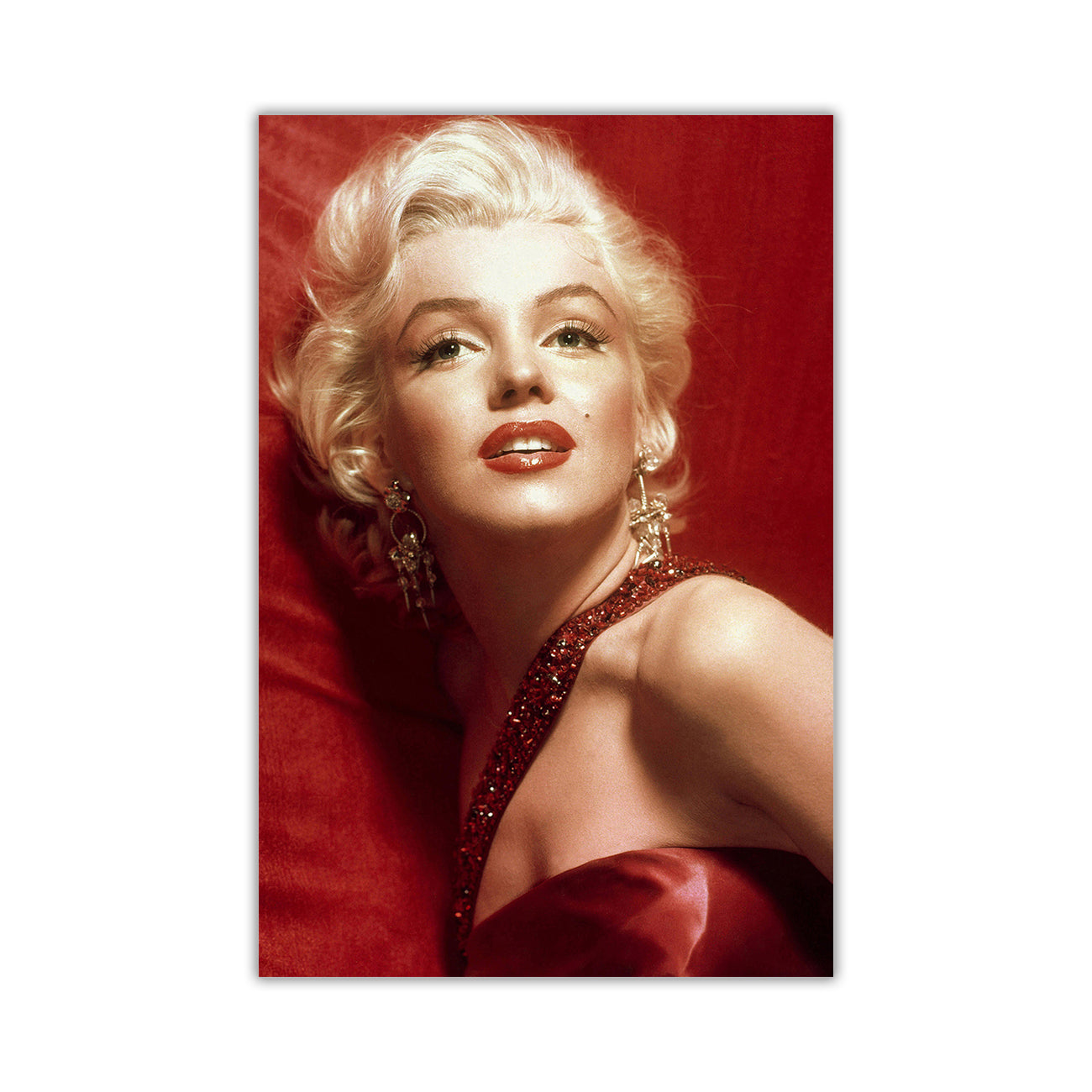 Monroe Glamour Red Canvas Wall Art Picture Print for the Living Room, Bedroom, Home Decor
