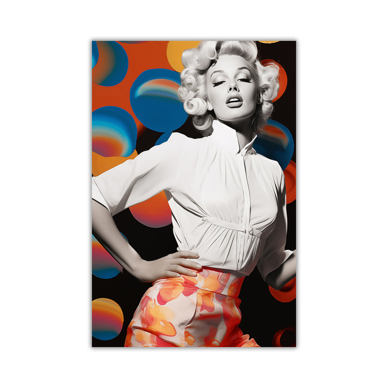 Monroe Pop Canvas Wall Art Picture Print for the Living Room, Bedroom, Home Decor