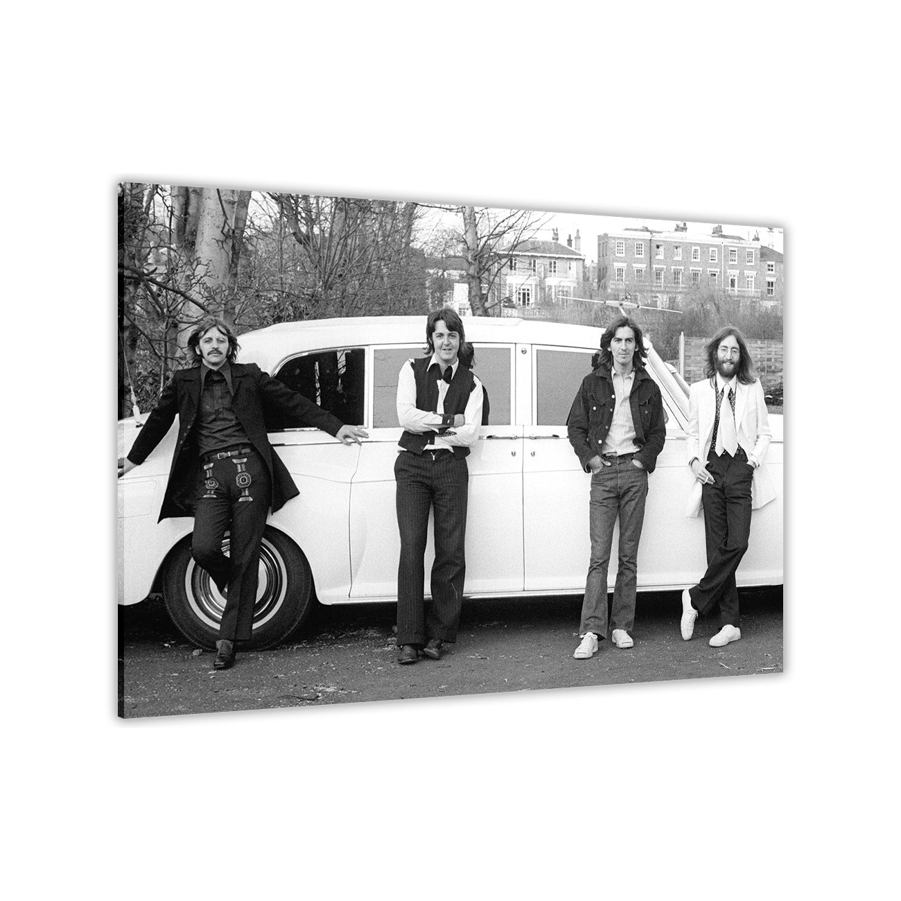 The Beatles White Car Canvas Wall Art Picture Print for the Living Room, Bedroom, Home Decor