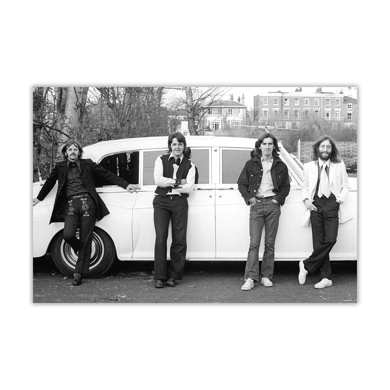 The Beatles White Car Canvas Wall Art Picture Print for the Living Room, Bedroom, Home Decor
