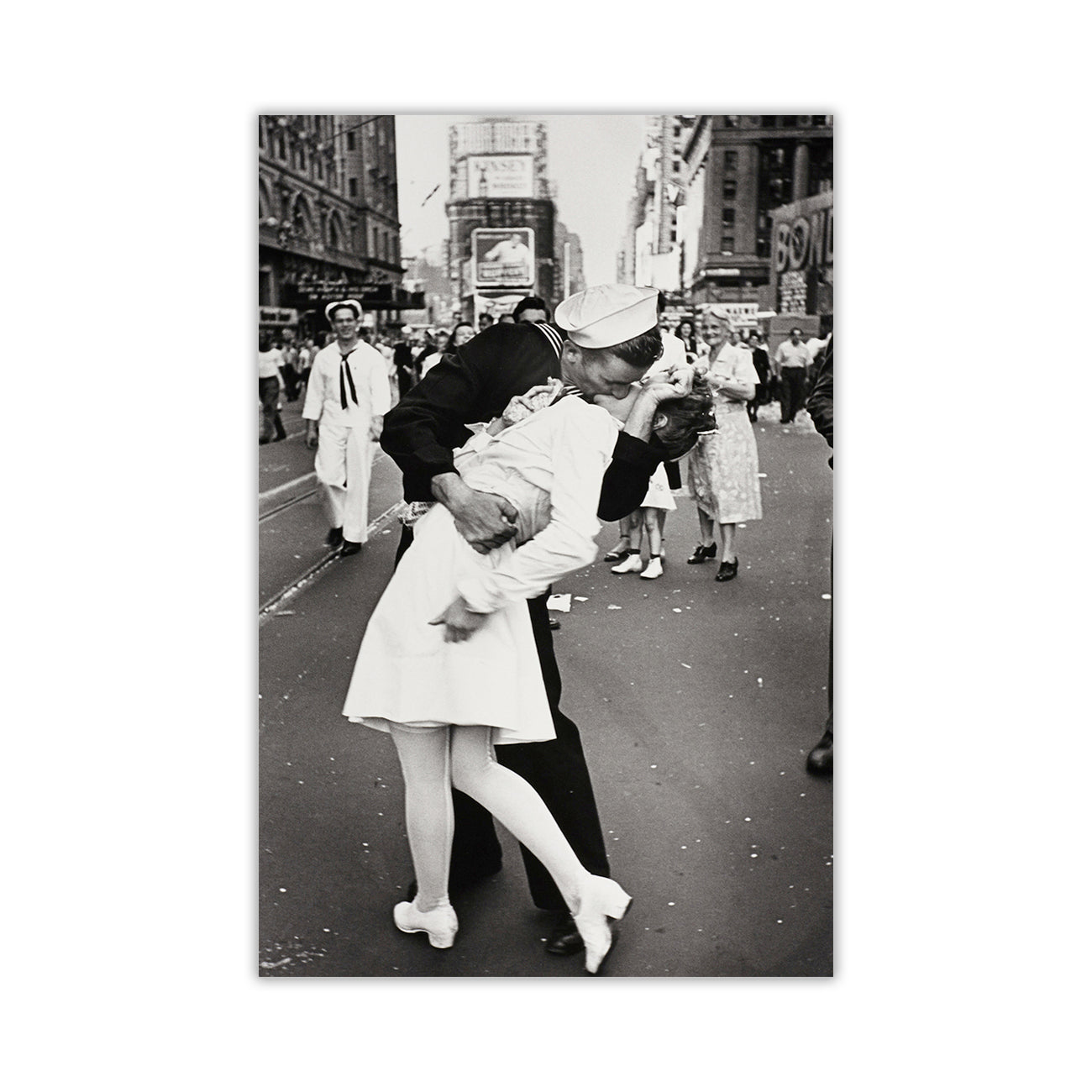 Sailor Kissing Nurse Canvas Wall Art Picture Print for the Living Room, Bedroom, Home Decor