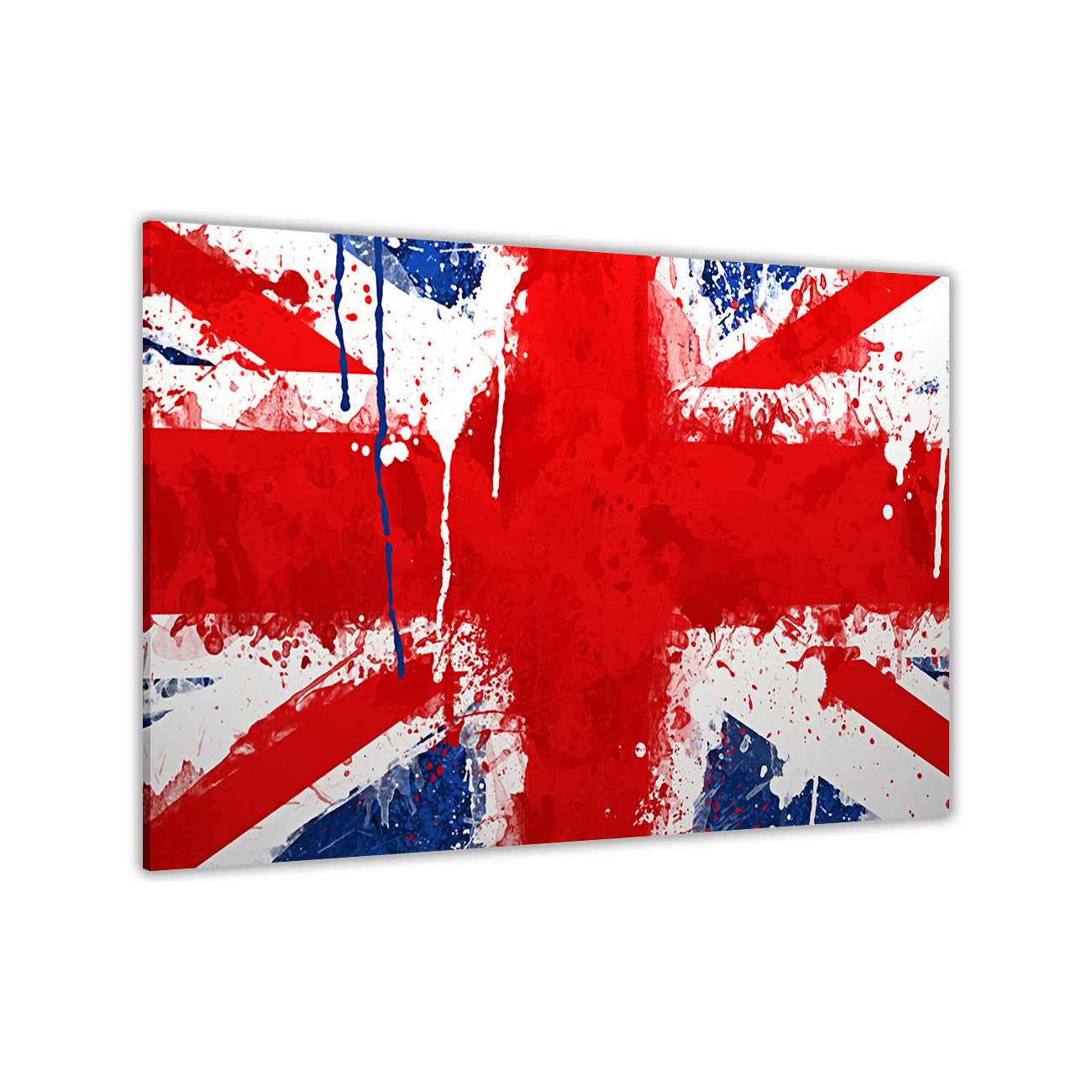 England Flag Splatter Canvas Wall Art Picture Print for the Living Room, Bedroom, Home Decor