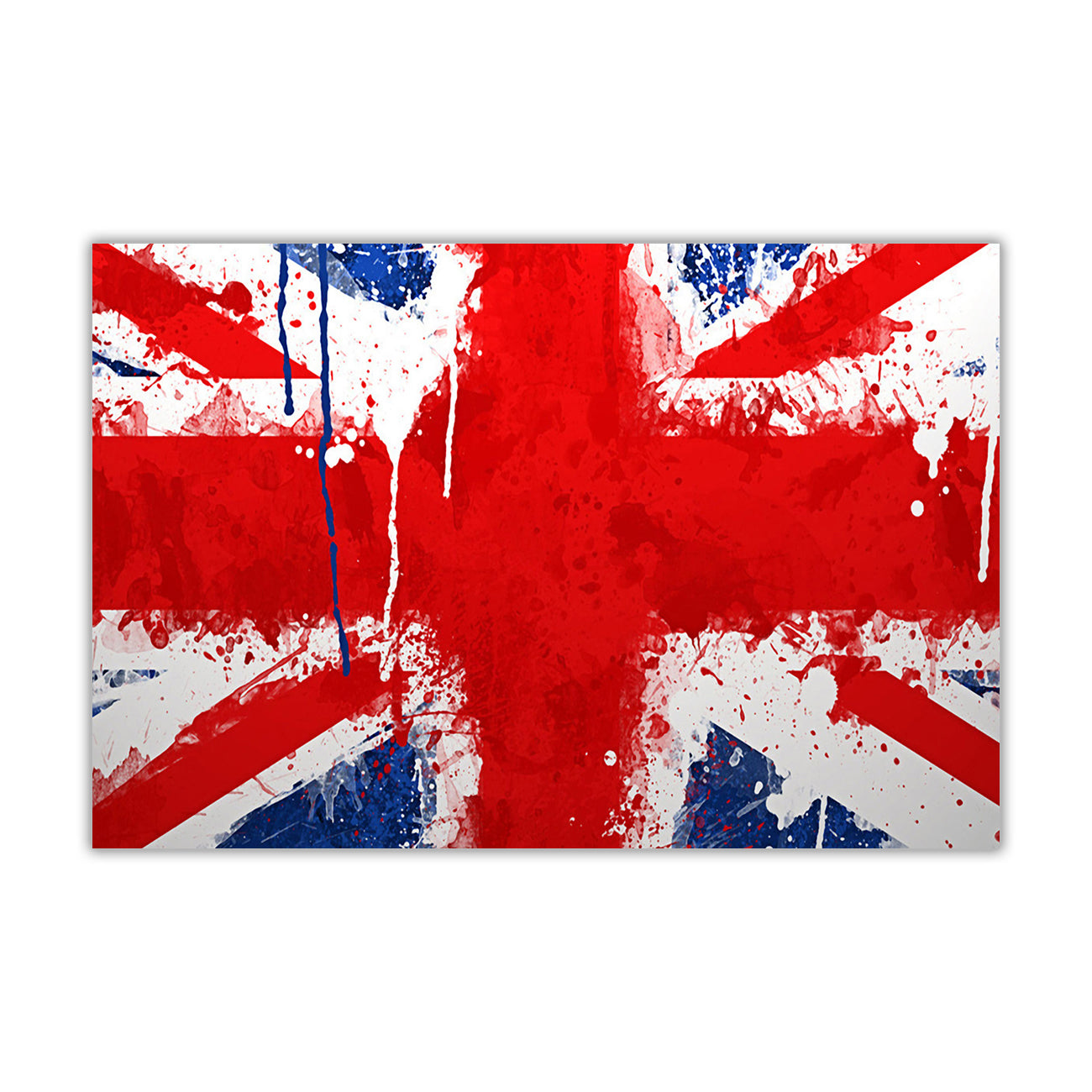 England Flag Splatter Canvas Wall Art Picture Print for the Living Room, Bedroom, Home Decor