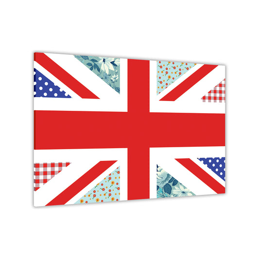 Union Jack Floral Colourful Flag Canvas Wall Art Picture Print for the Living Room, Bedroom, Home Decor