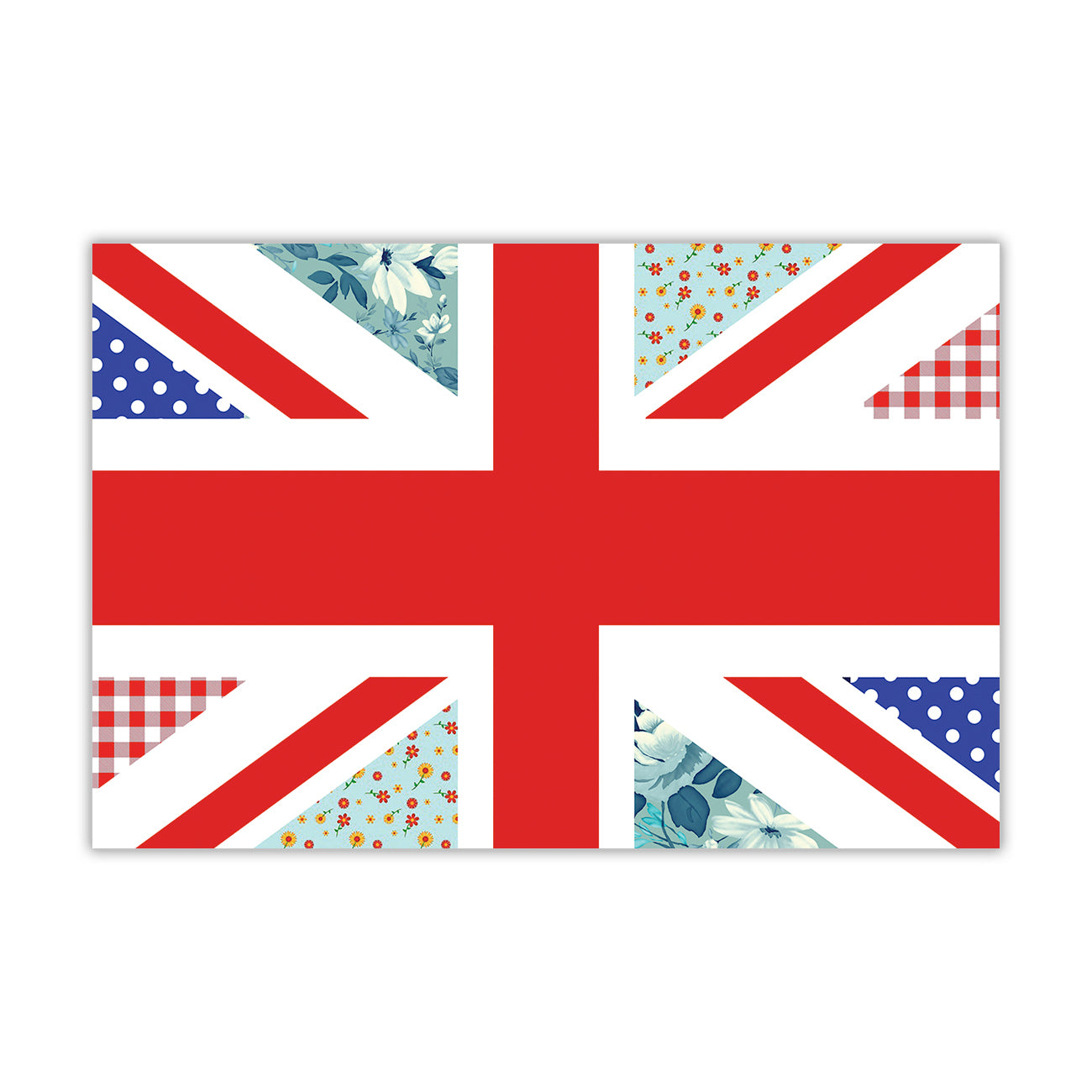 Union Jack Floral Colourful Flag Canvas Wall Art Picture Print for the Living Room, Bedroom, Home Decor