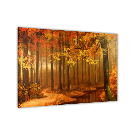 Autumn Forest Canvas Wall Art Picture Print for the Living Room, Bedroom, Home Decor