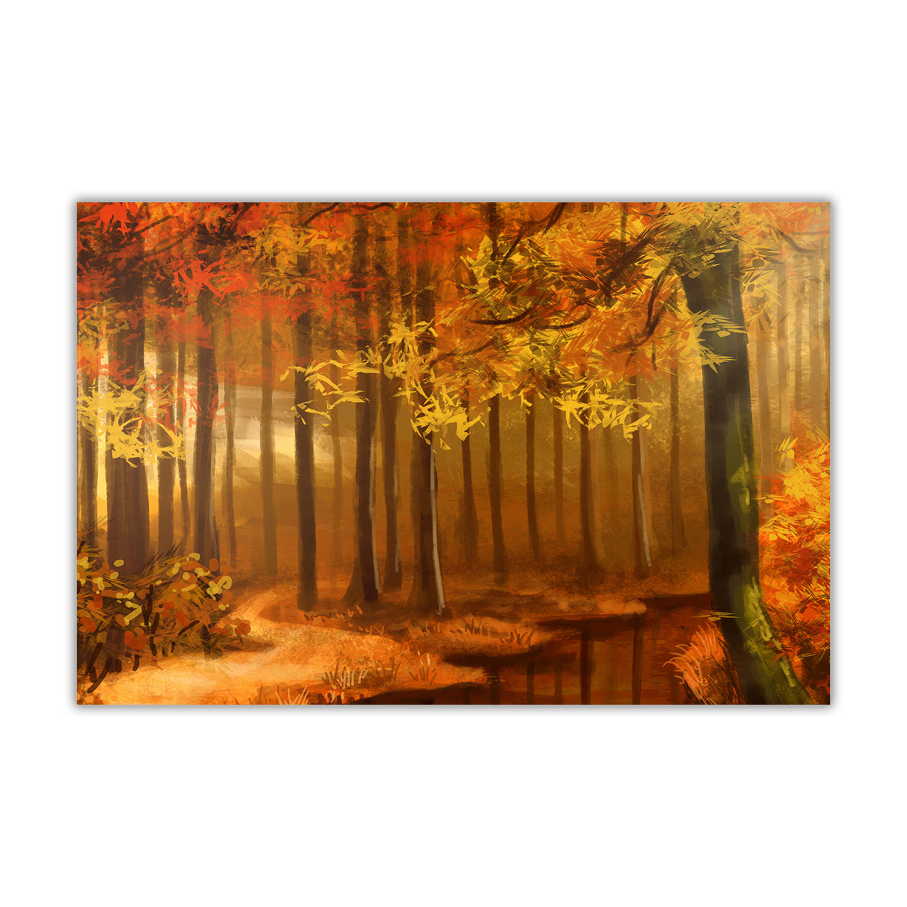 Autumn Forest Canvas Wall Art Picture Print for the Living Room, Bedroom, Home Decor