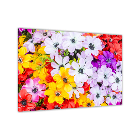 Multi Coloured Flowers Canvas Wall Art Picture Print for the Living Room, Bedroom, Home Decor