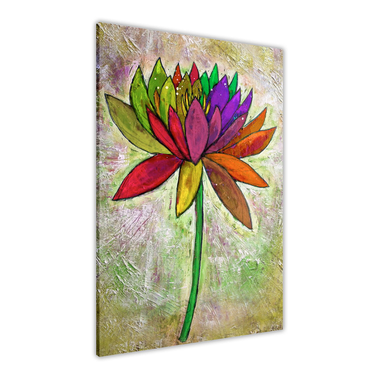 Rainbow Flower OPE Canvas Wall Art Picture Print for the Living Room, Bedroom, Home Decor