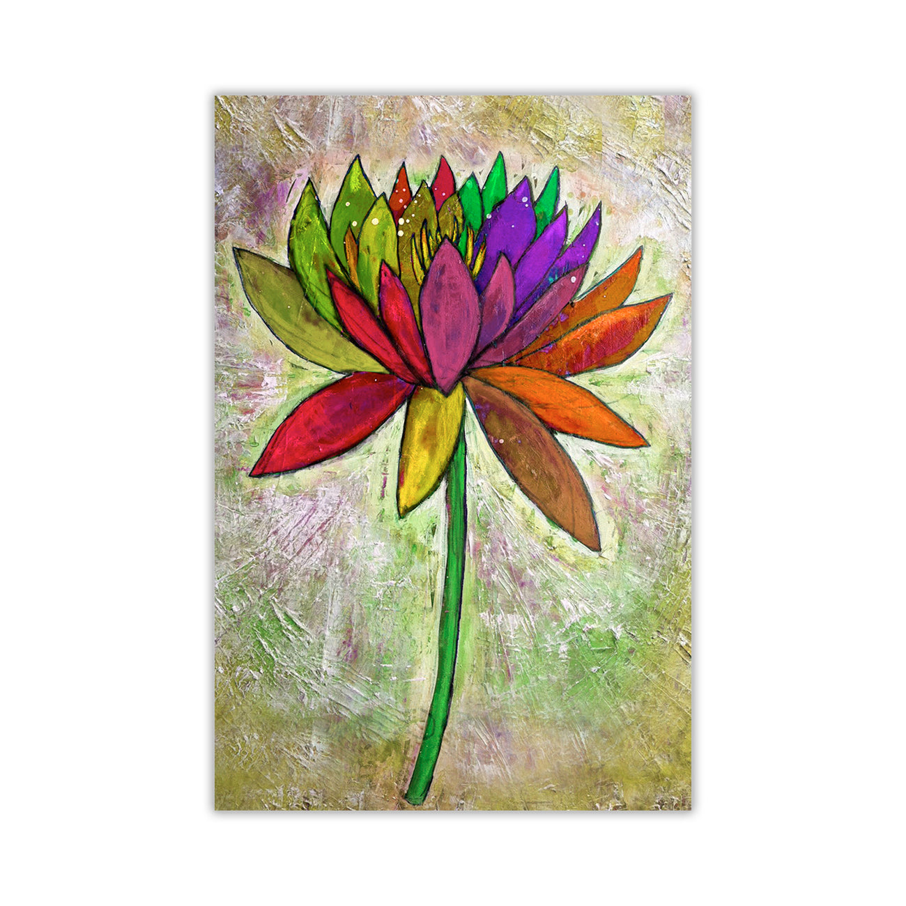 Rainbow Flower OPE Canvas Wall Art Picture Print for the Living Room, Bedroom, Home Decor
