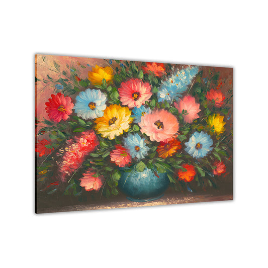 Summer Flowers Vase Oil Painting Canvas Wall Art Picture Print for the Living Room, Bedroom, Home Decor