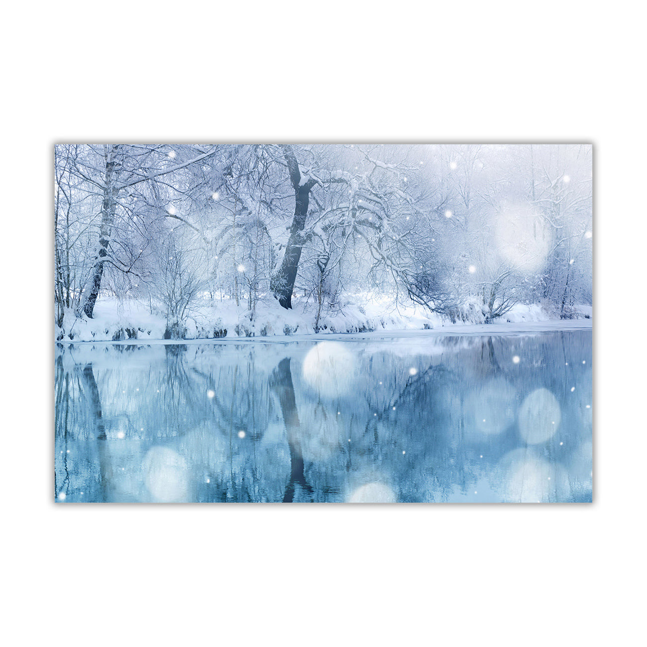 Winter Lake Canvas Wall Art Picture Print for the Living Room, Bedroom, Home Decor